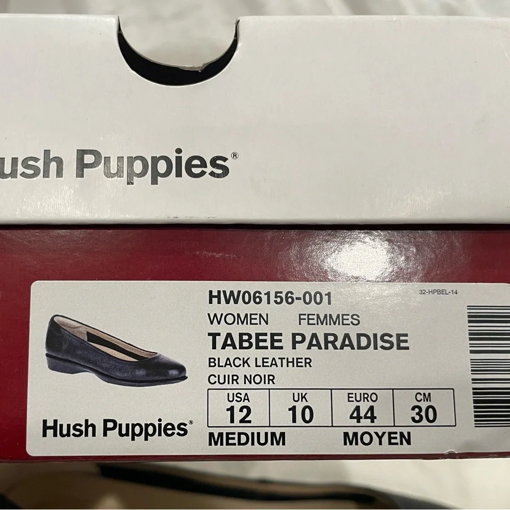 💥3/$50 Hush Puppies “Tabee Paradise” Black Ballet Flats Comfort Loafers | NIB